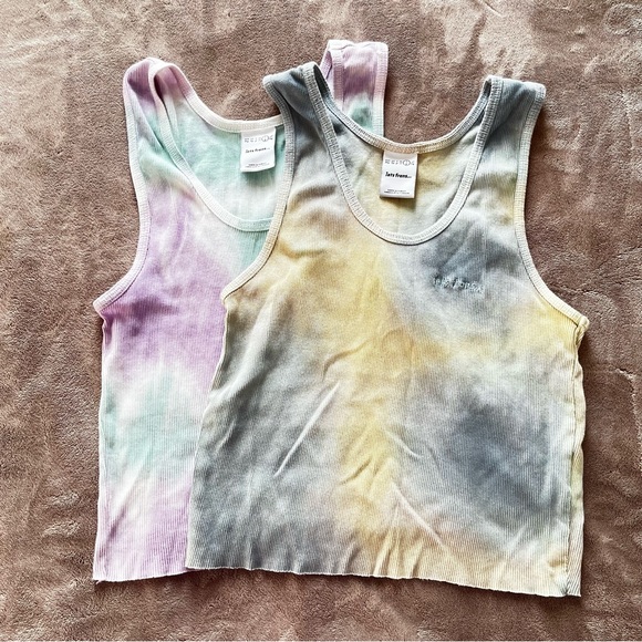 Urban Outfitters Iets Frans Tie Dye Tank Top Women's Blue and Yellow Size - Picture 9 of 16